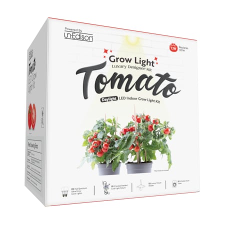 Miracle Led 2-Socket Tomato Grow Light Kit- Full Spec. 12W Replace 150W Grow Bulbs, White Shades, Timer 802050